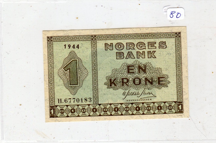 1 kr seddel 1944 H kv0/01