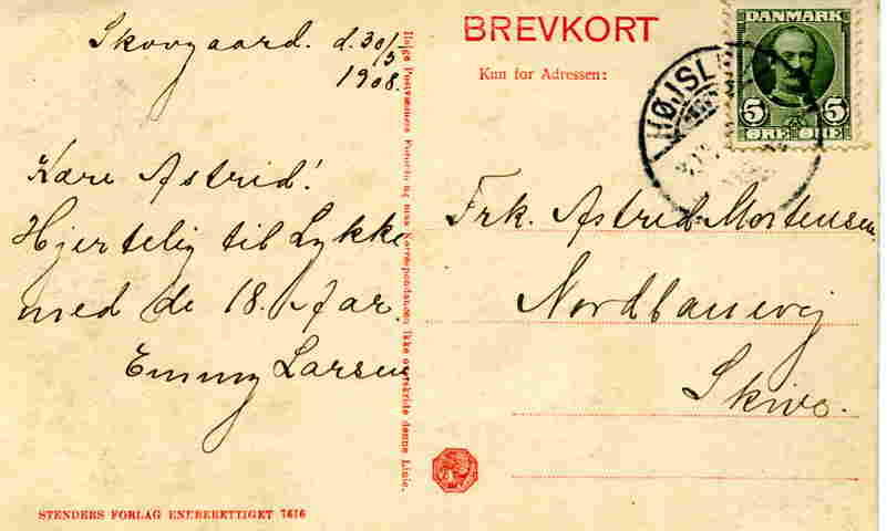 Skive Strandvej ved sanatoriet 1908 Stender