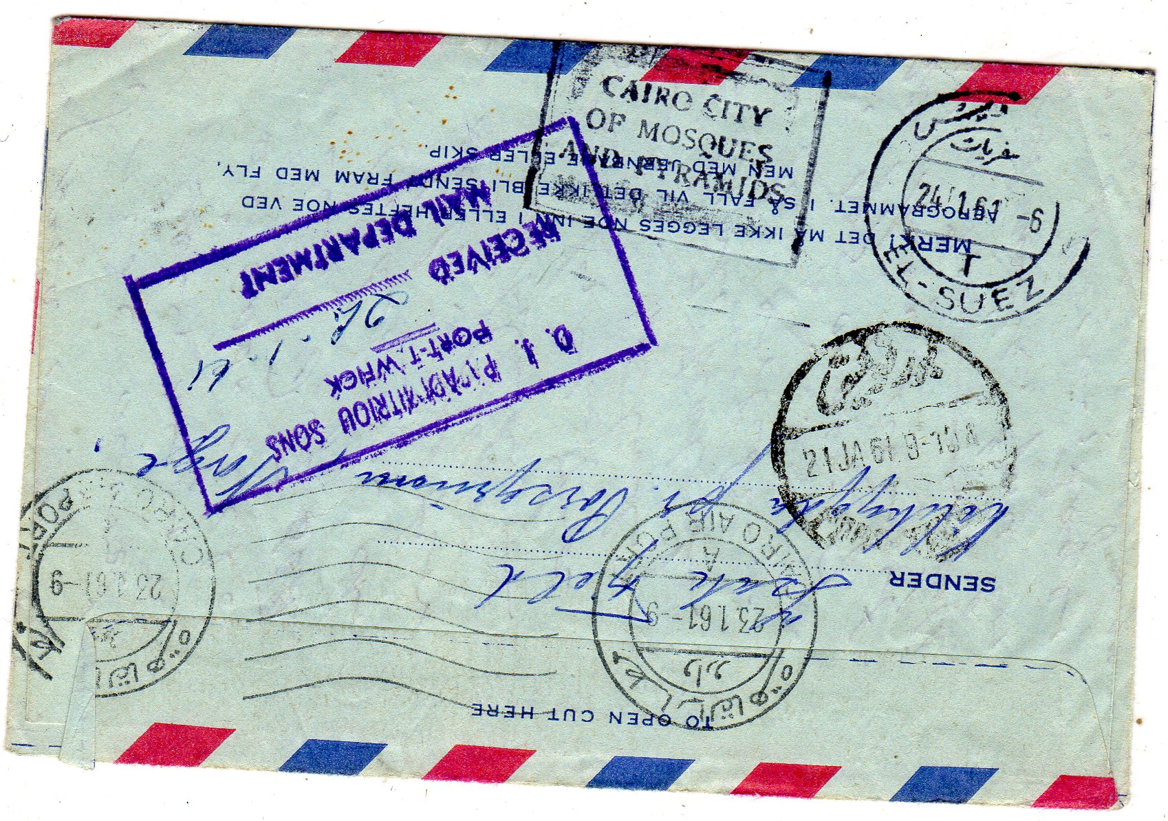 st Kilebygda 20 I 61 nr 3 diverse andre stempler på baksiden