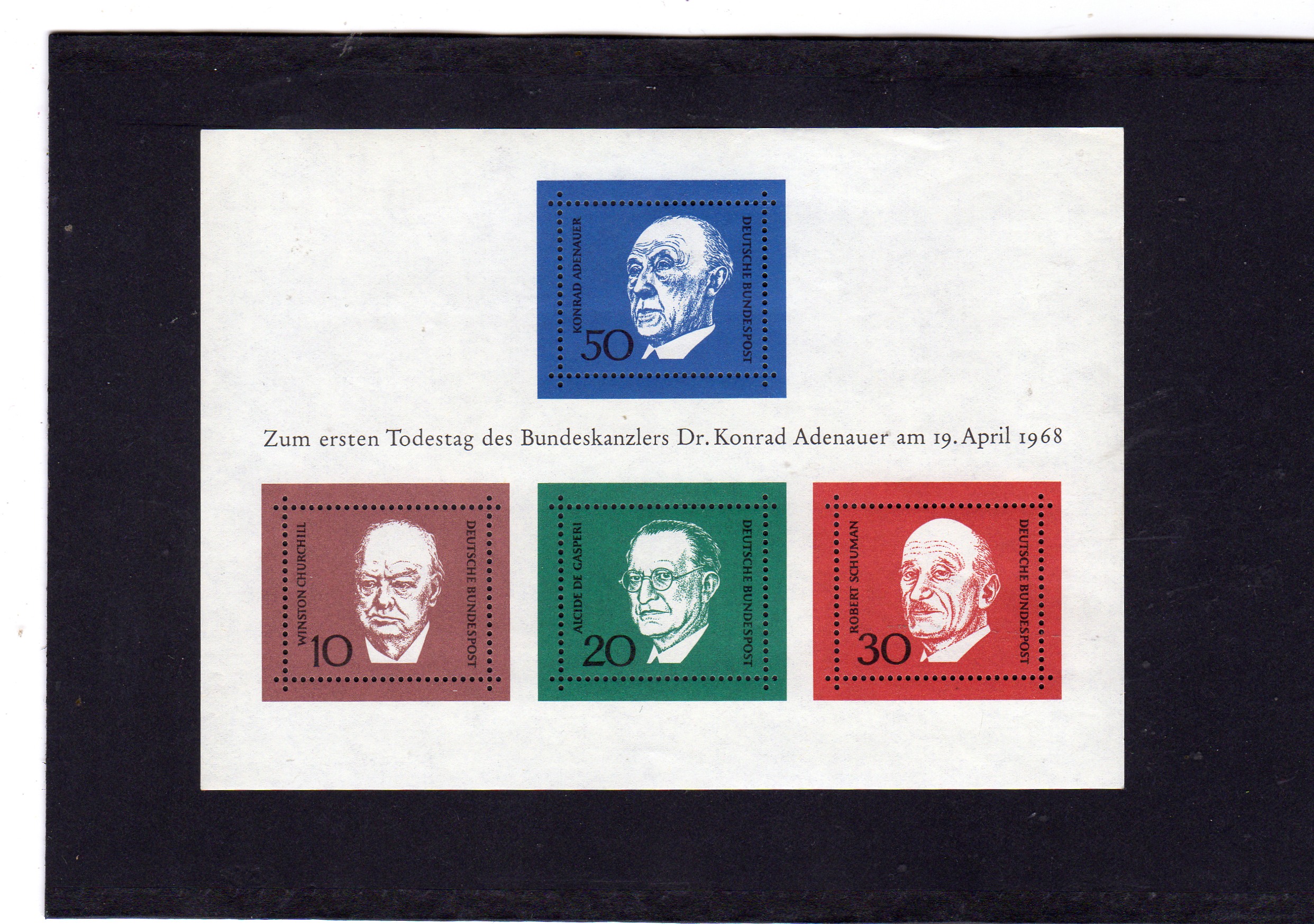 Zum ersten Todestag des bundeskanzlers Dr Konrad Adenhauer am 19 april 1968
