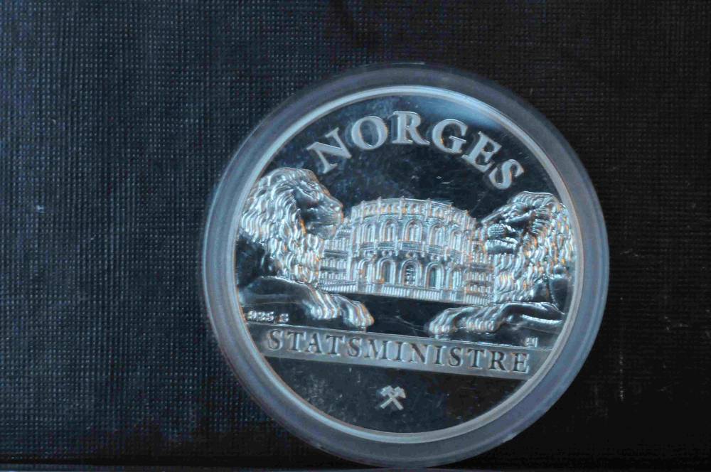 Einar Gerhardsen 825S Norges statsministre sølv proof