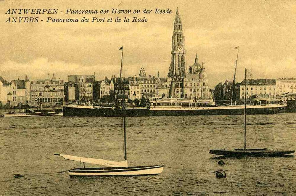 Antwerpen Panorama der Haven en der Reede