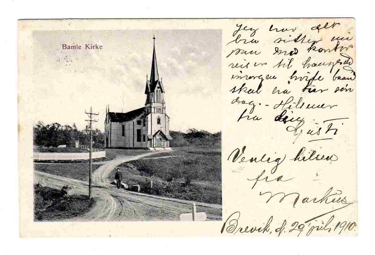 Bamble kirke st Firerings nr 419 Møller 1908 12939