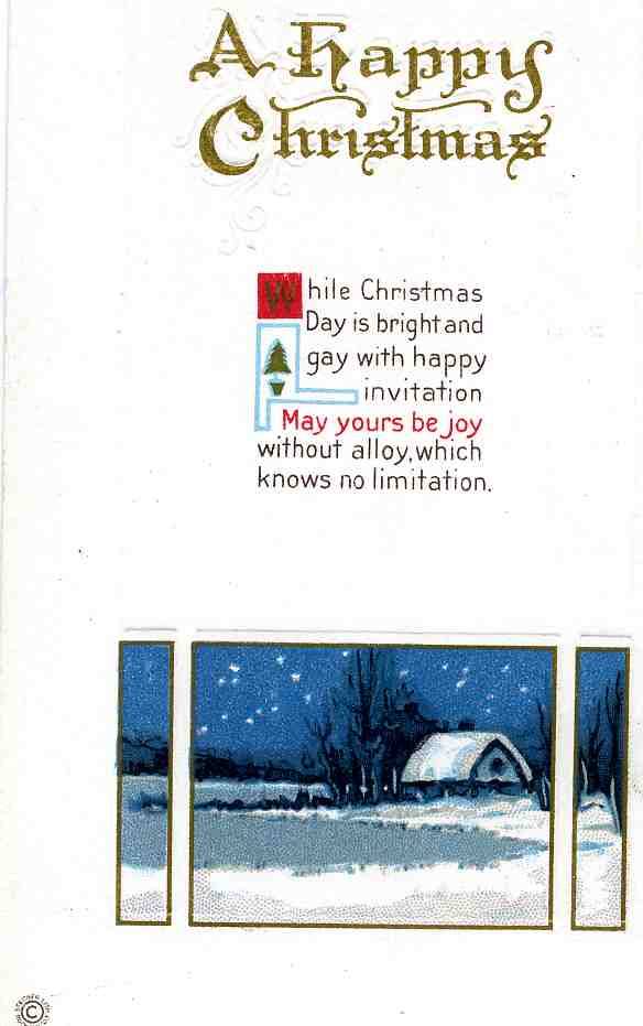 A Happy Christmas Postcard USA series 65F