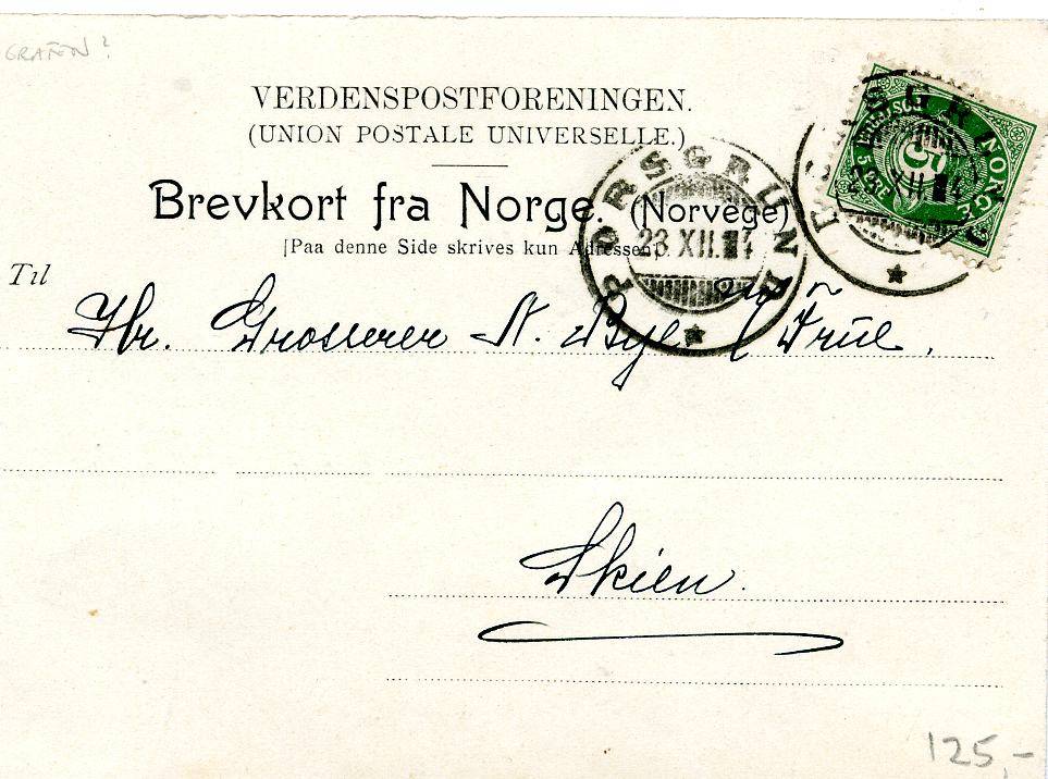Fra Eidanger bad  24/12 1904 J Nielsen 3051 Dyring Porsgrund st 23/11-1904