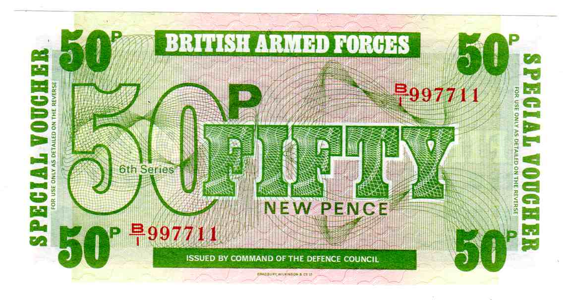 British armed forces serie 6 kv0 50 pence
